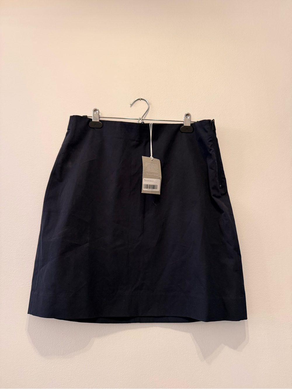 Everlane NWT Stretch Waist Classic Navy A-Line Women's Cotton Skirt